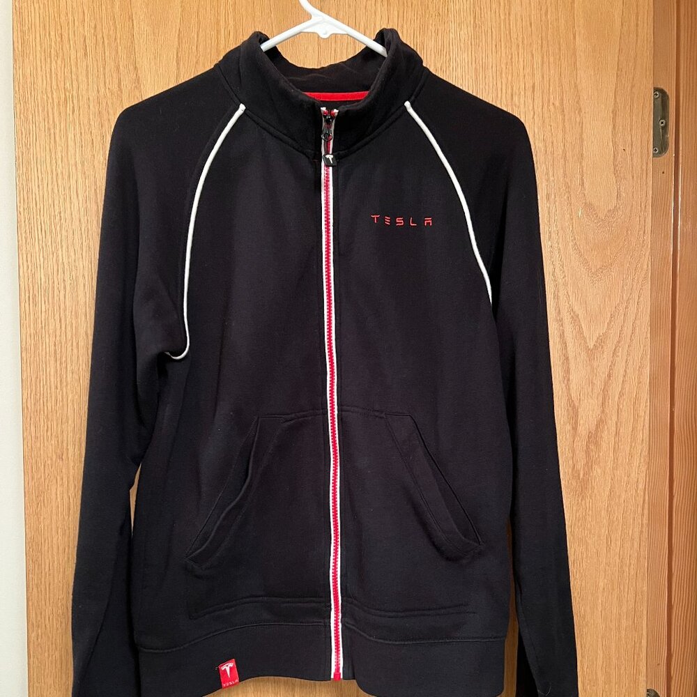Tesla Corp zip front sweatshirt